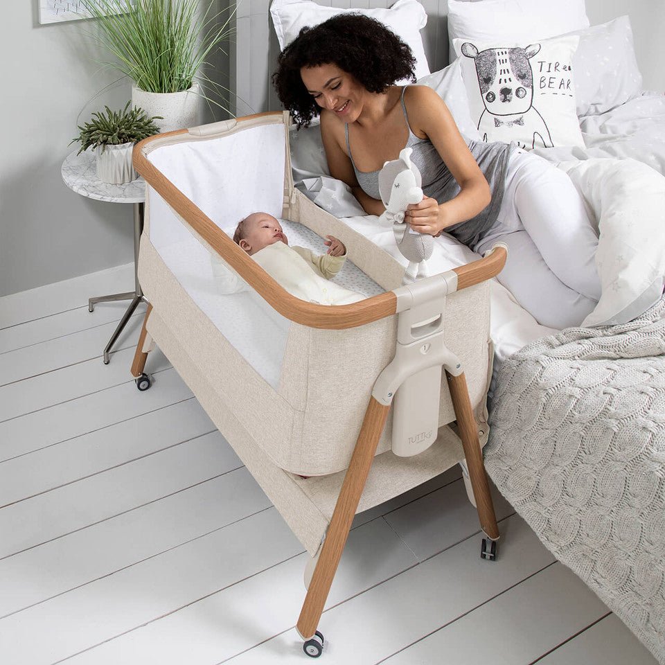 Tutti Bambini CoZee® Air Bedside Crib - Scandinavian Walnut/Ecru - For Your Little One