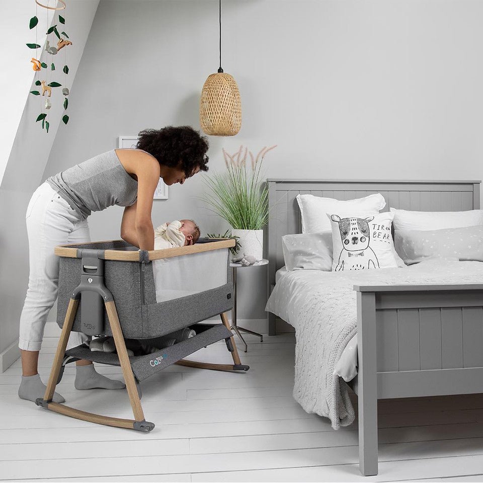 Tutti Bambini CoZee® Air Bedside Crib - Sterling Silver/Oak - For Your Little One