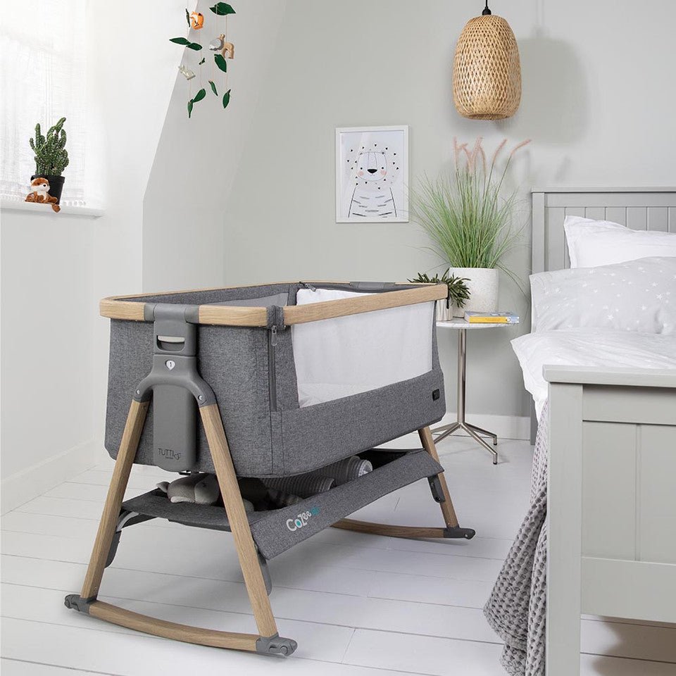 Tutti Bambini CoZee® Air Bedside Crib - Sterling Silver/Oak - For Your Little One