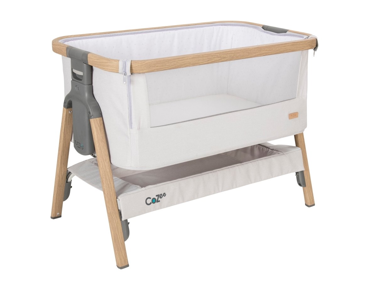 Tutti Bambini Cozee Bedside Crib - Oak/Sterling Silver - For Your Little One