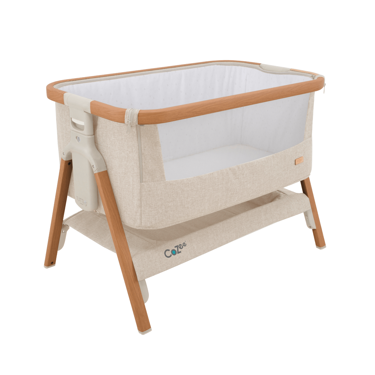 Tutti Bambini Cozee Bedside Crib - Scandinavian Walnut/Ecru - Damaged Box - For Your Little One