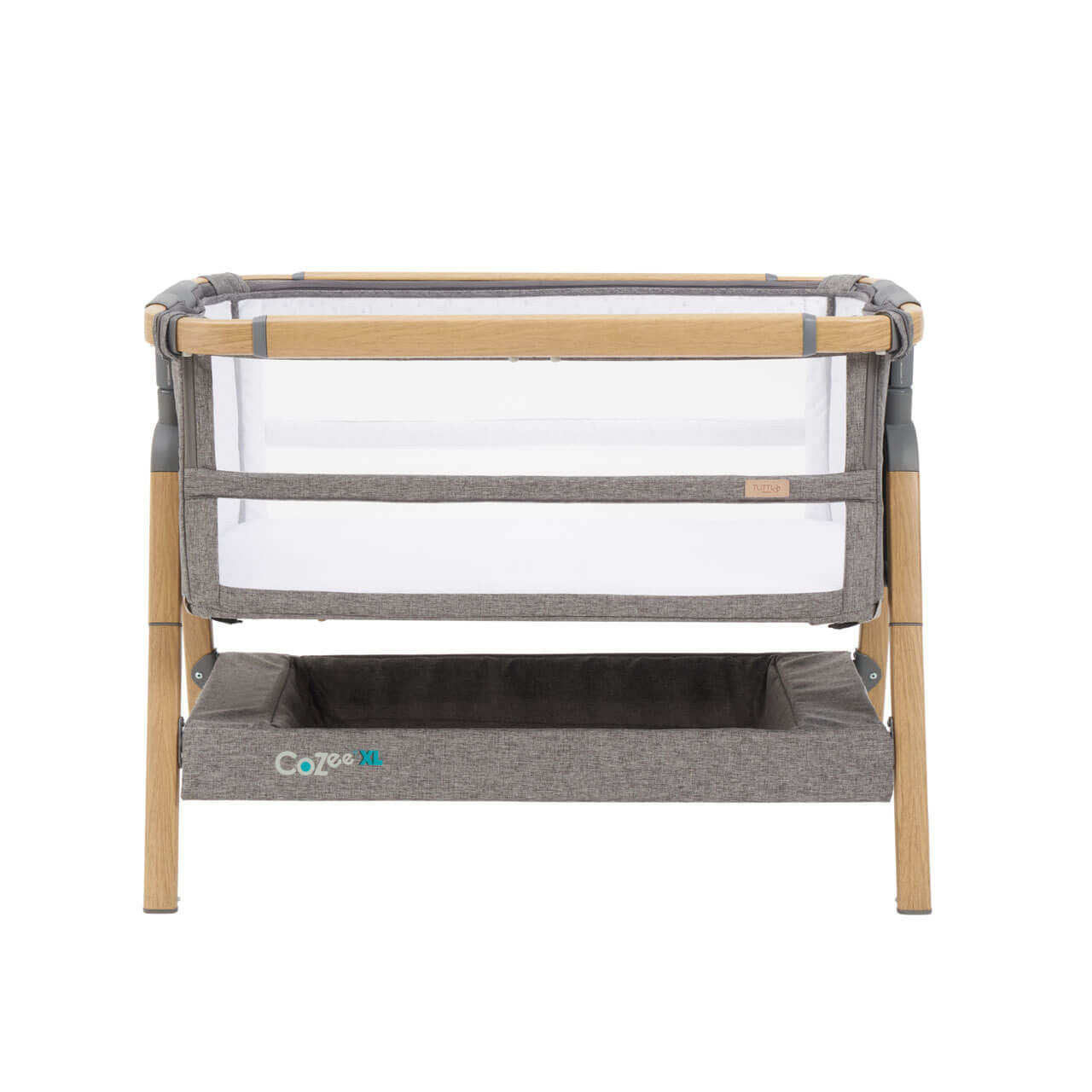 Tutti Bambini Cozee XL Bedside Crib & Cot - Oak / Charcoal -  | For Your Little One