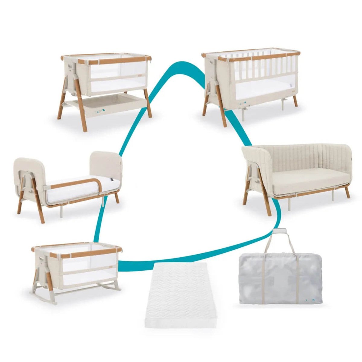 Tutti Bambini CoZee XL Complete Birth to 4+ Years Package - Scandinavian Walnut / Ecru - For Your Little One