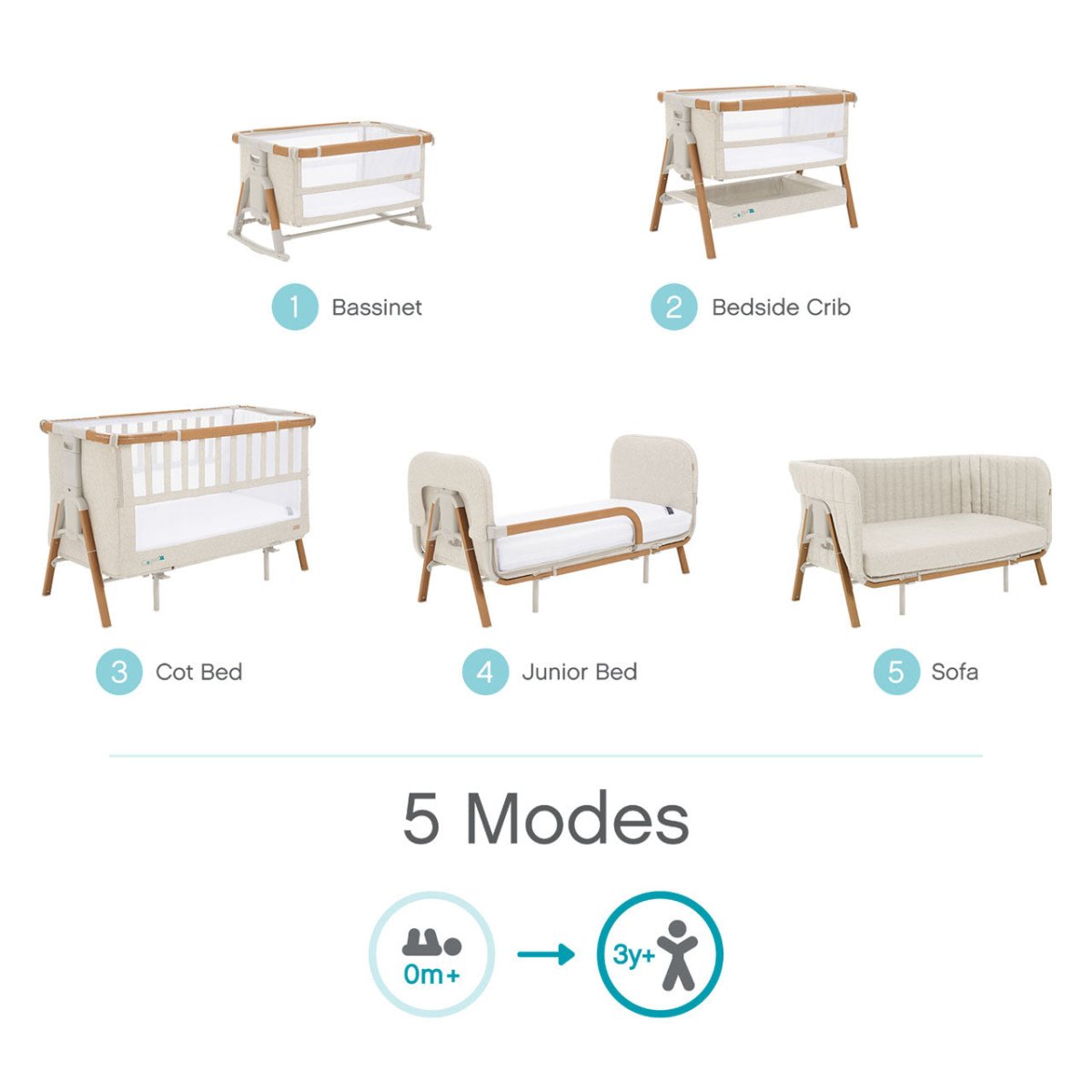 Tutti Bambini Cozee XL Junior Bed & Sofa Expansion Pack - Scandinavian Walnut/Ecru - For Your Little One