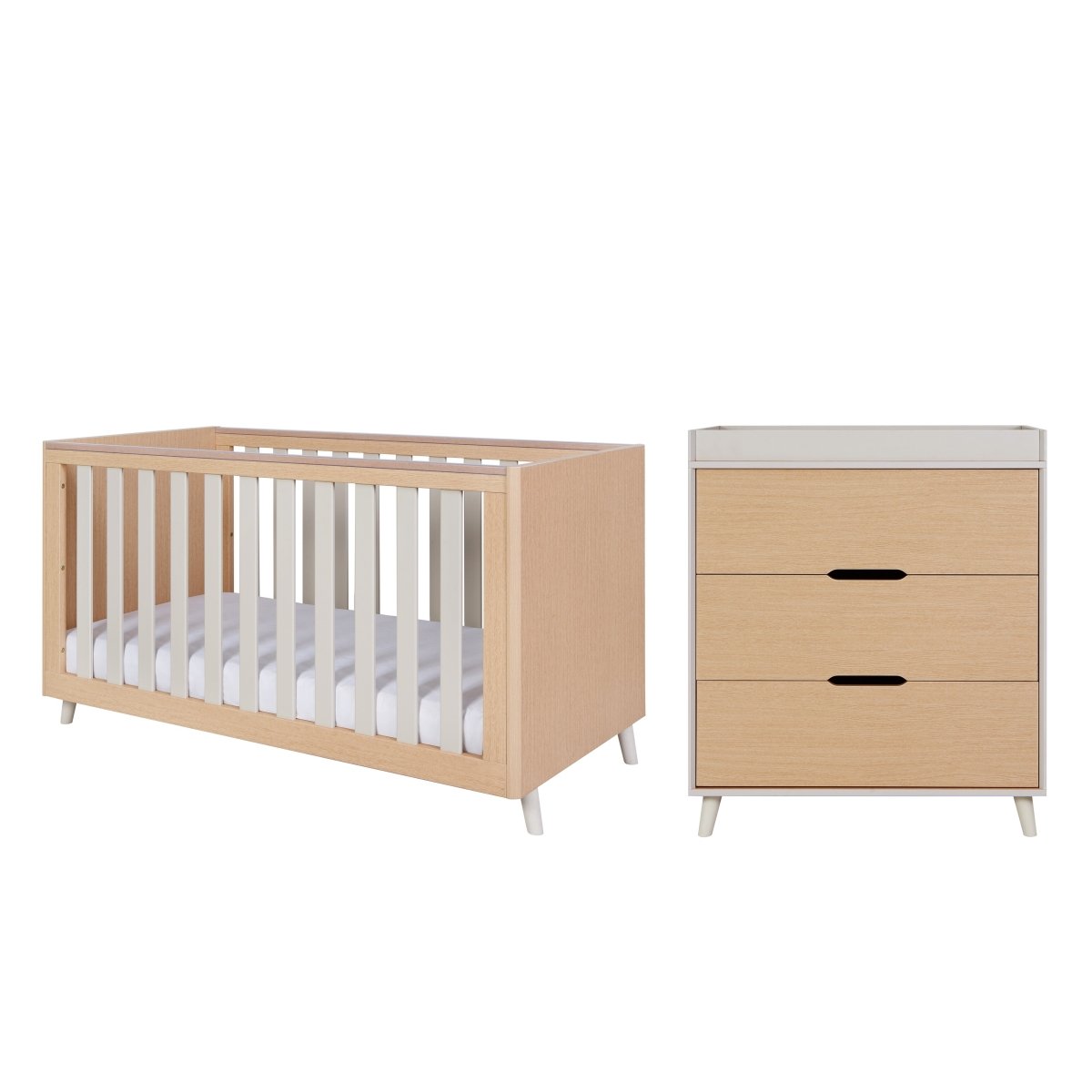 Tutti Bambini Fika 2pc Room Set - Light Oak/White Sand - For Your Little One