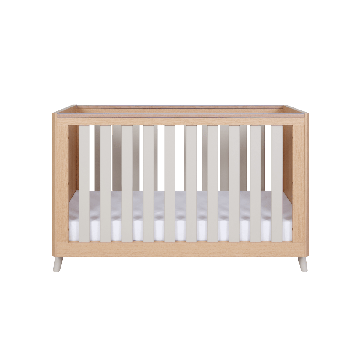 Tutti Bambini Fika Cot Bed - White Sand/Light Oak - For Your Little One