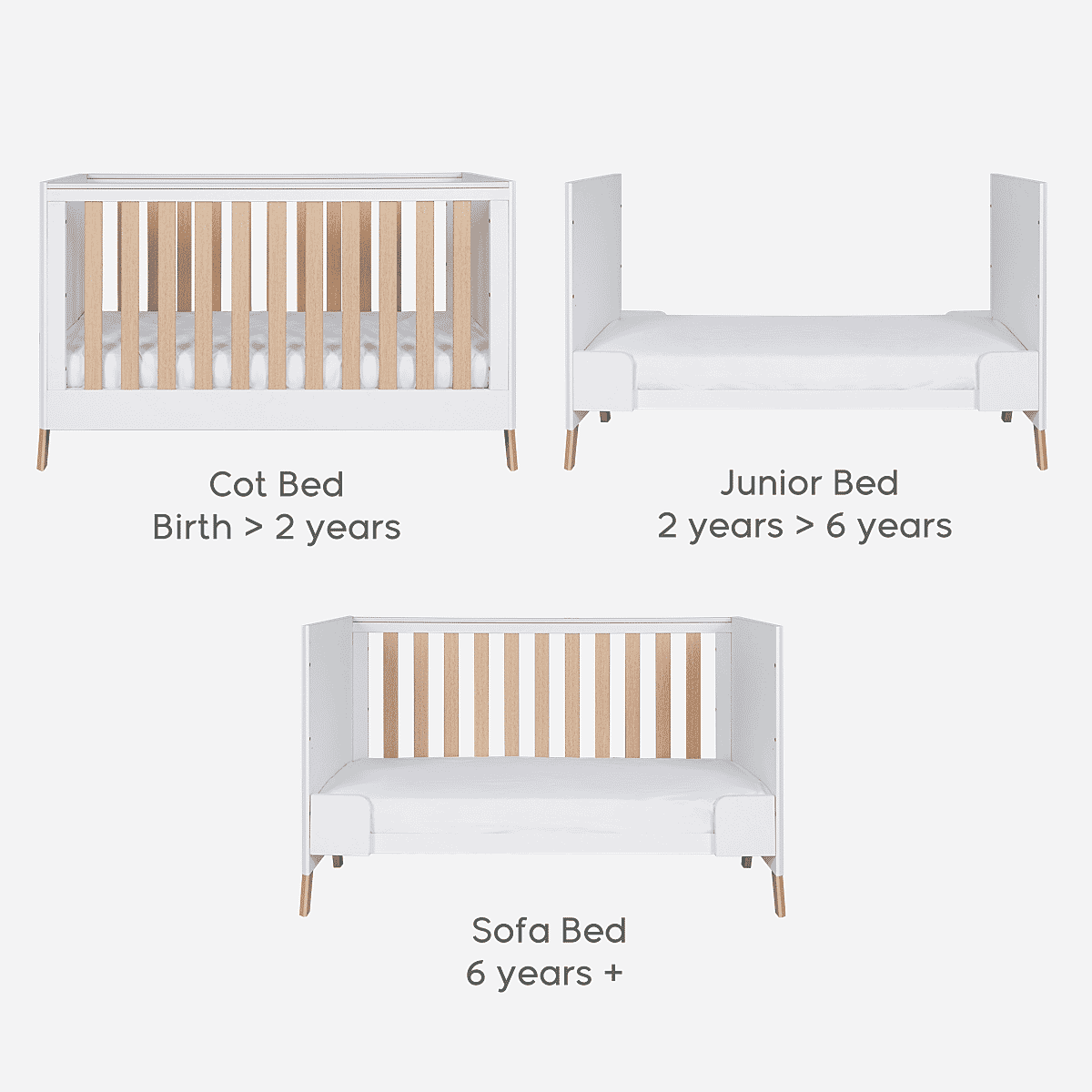 Tutti Bambini Fuori 3pc Room Set - White/Light Oak - For Your Little One