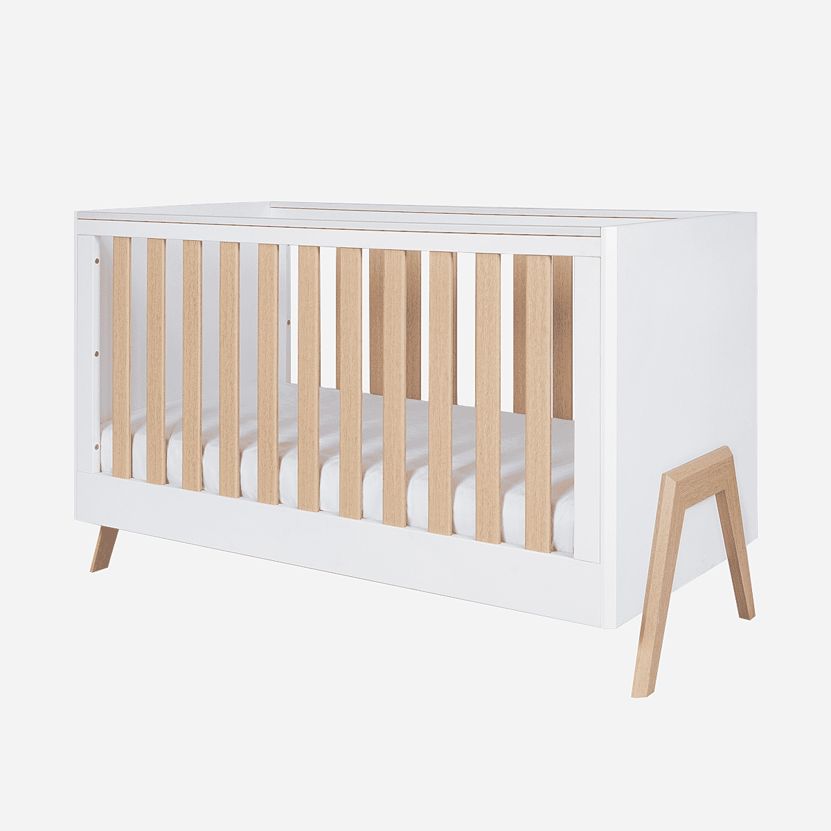 Tutti Bambini Fuori Cot Bed - White/Light Oak - For Your Little One