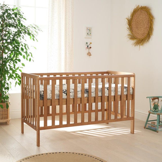 Tutti Bambini Malmo Cot Bed with Cot Top Changer & Mattress - Oak - For Your Little One