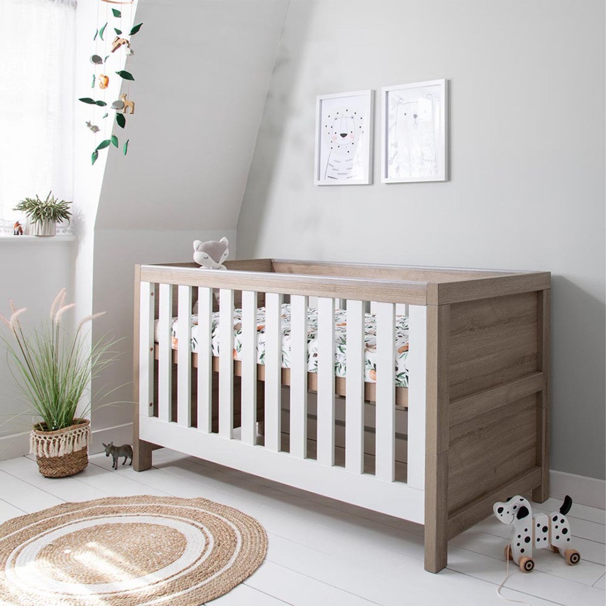 Tutti Bambini Modena Cot Bed - Oak / White - For Your Little One