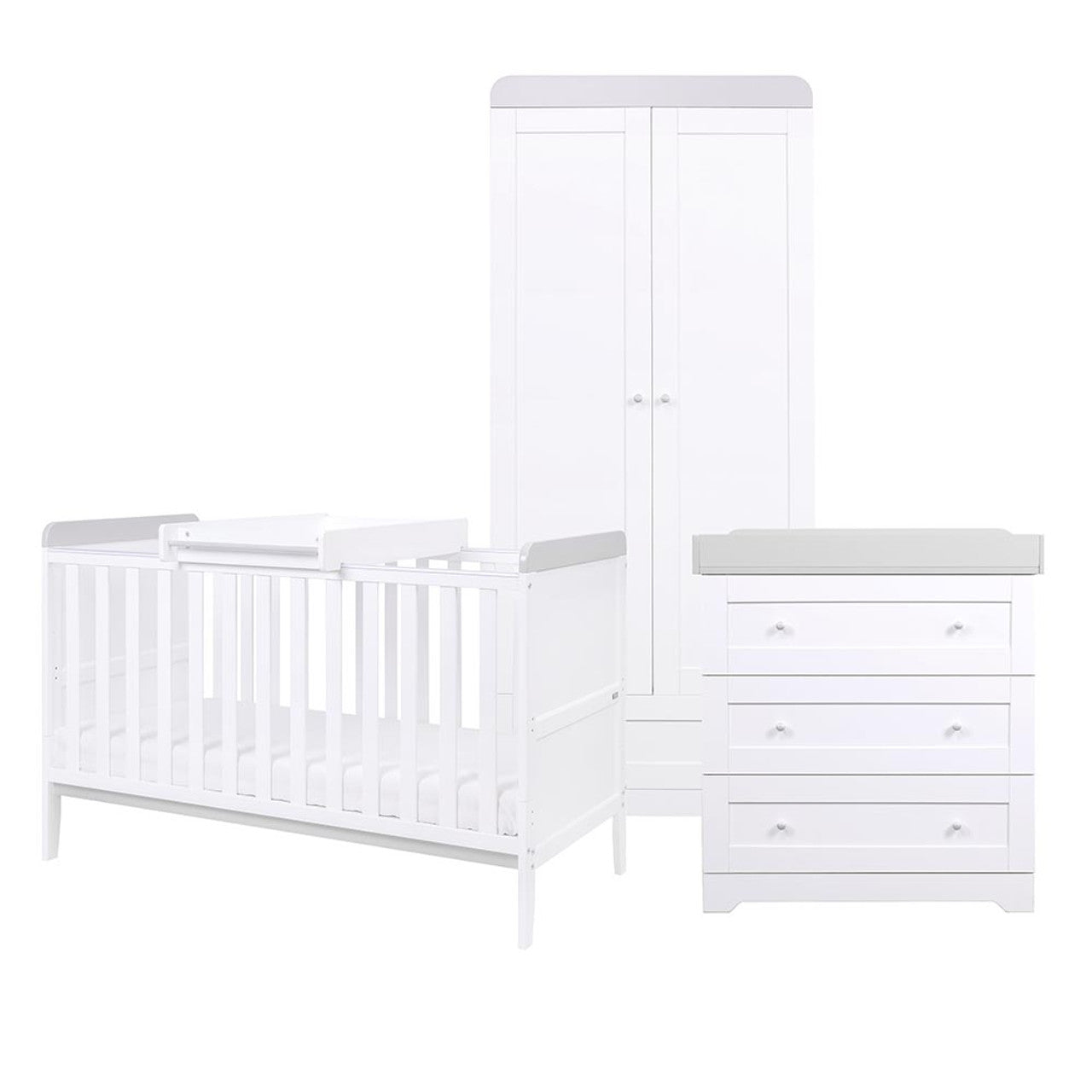Tutti Bambini Rio 3 Piece Room Set - White / Dove Grey -  | For Your Little One