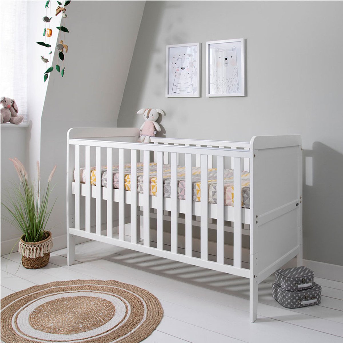 Tutti Bambini Rio Cot Bed with Cot Top Changer & Mattress - White - For Your Little One