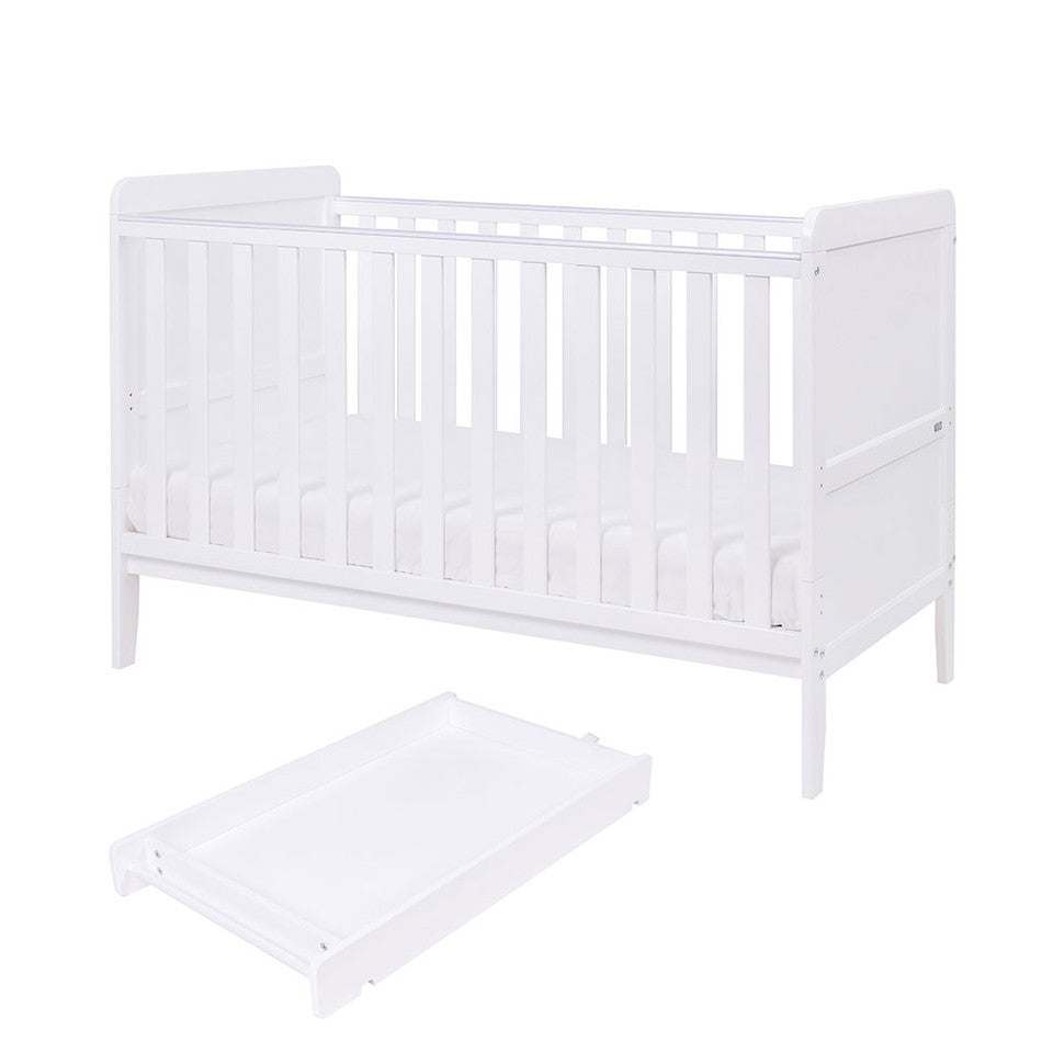 Tutti Bambini Rio Cot Bed with Cot Top Changer & Mattress - White -  | For Your Little One