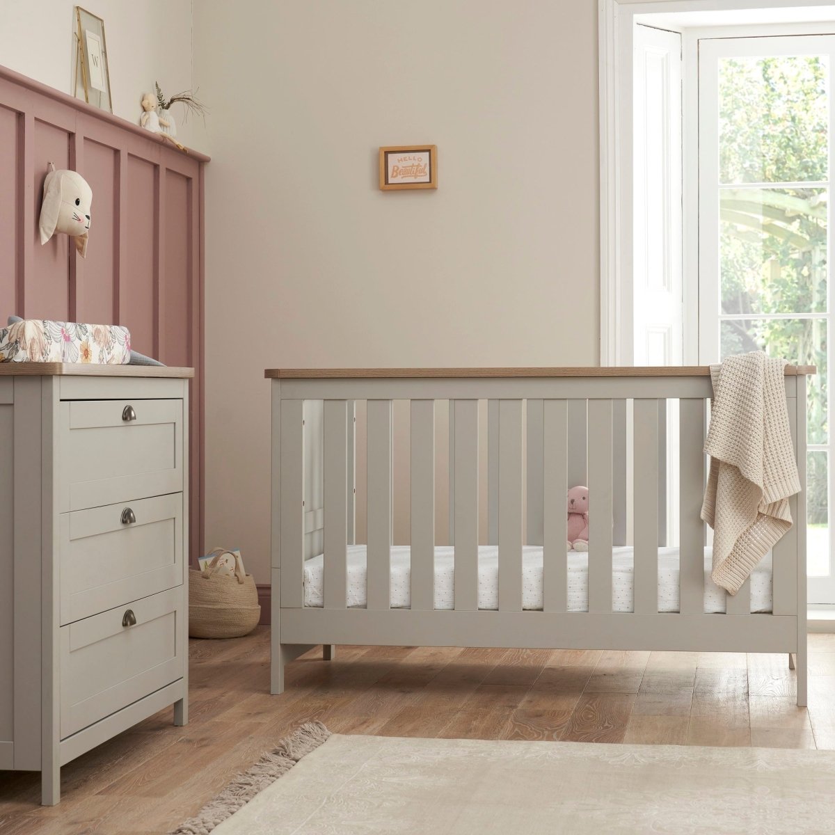 Tutti Bambini Verona 2 Piece Room Set - Dove Grey/Oak - For Your Little One