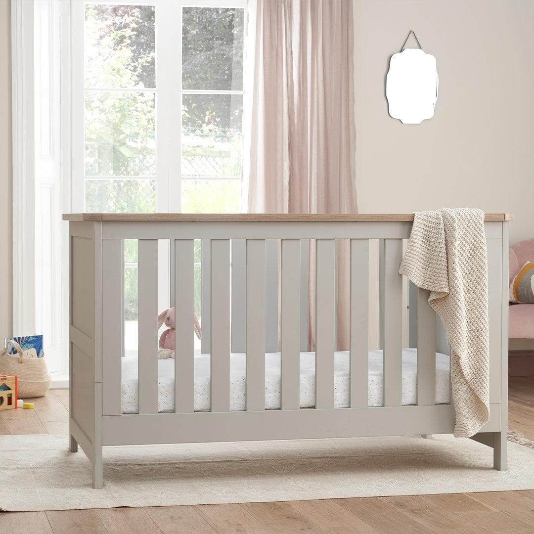 Tutti Bambini Verona Cot Bed - Dove Grey/Oak - For Your Little One