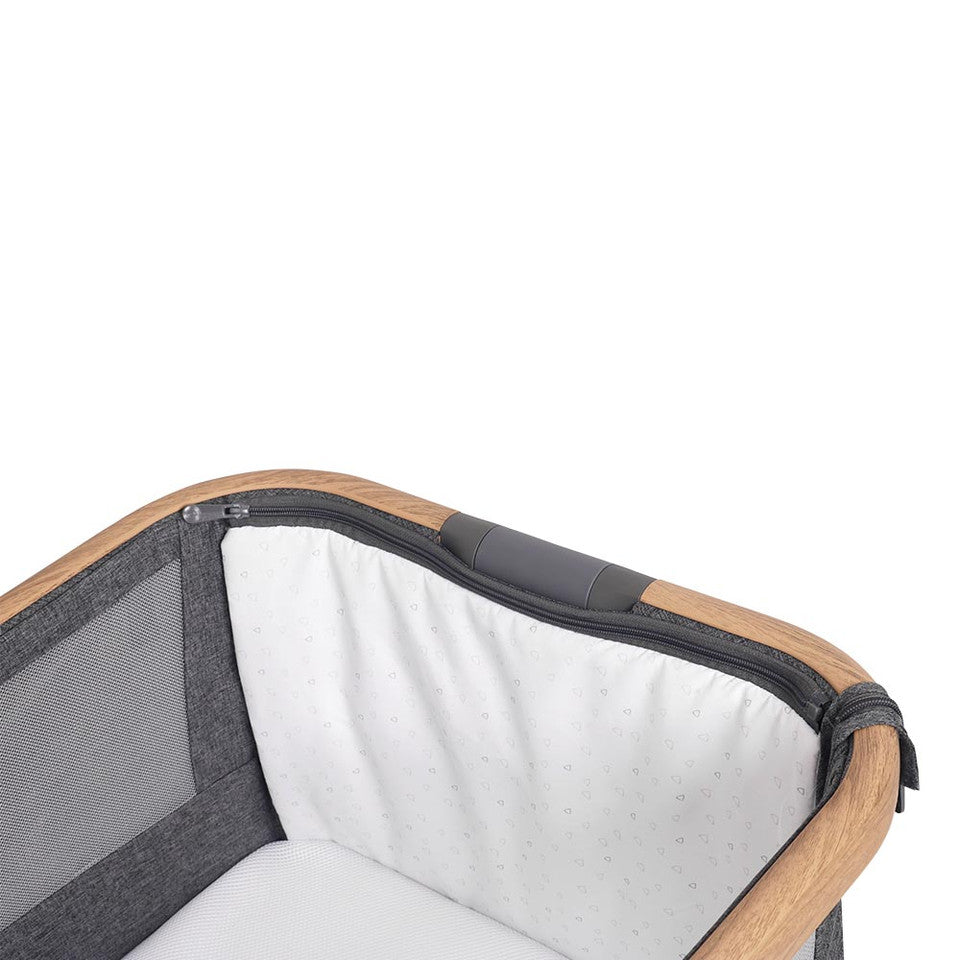 Tutti Bambini CoZee® Air Bedside Crib - Sterling Silver/Oak -  | For Your Little One