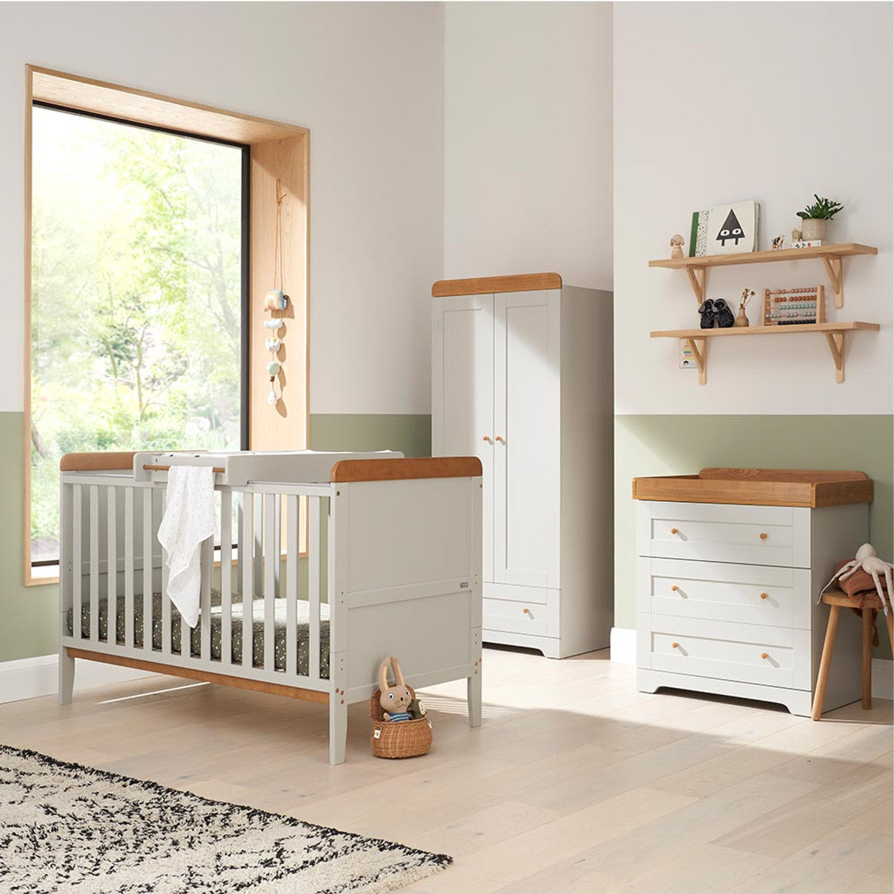 Tutti Bambini Rio 3 Piece Room Set - Dove Grey / Oak   