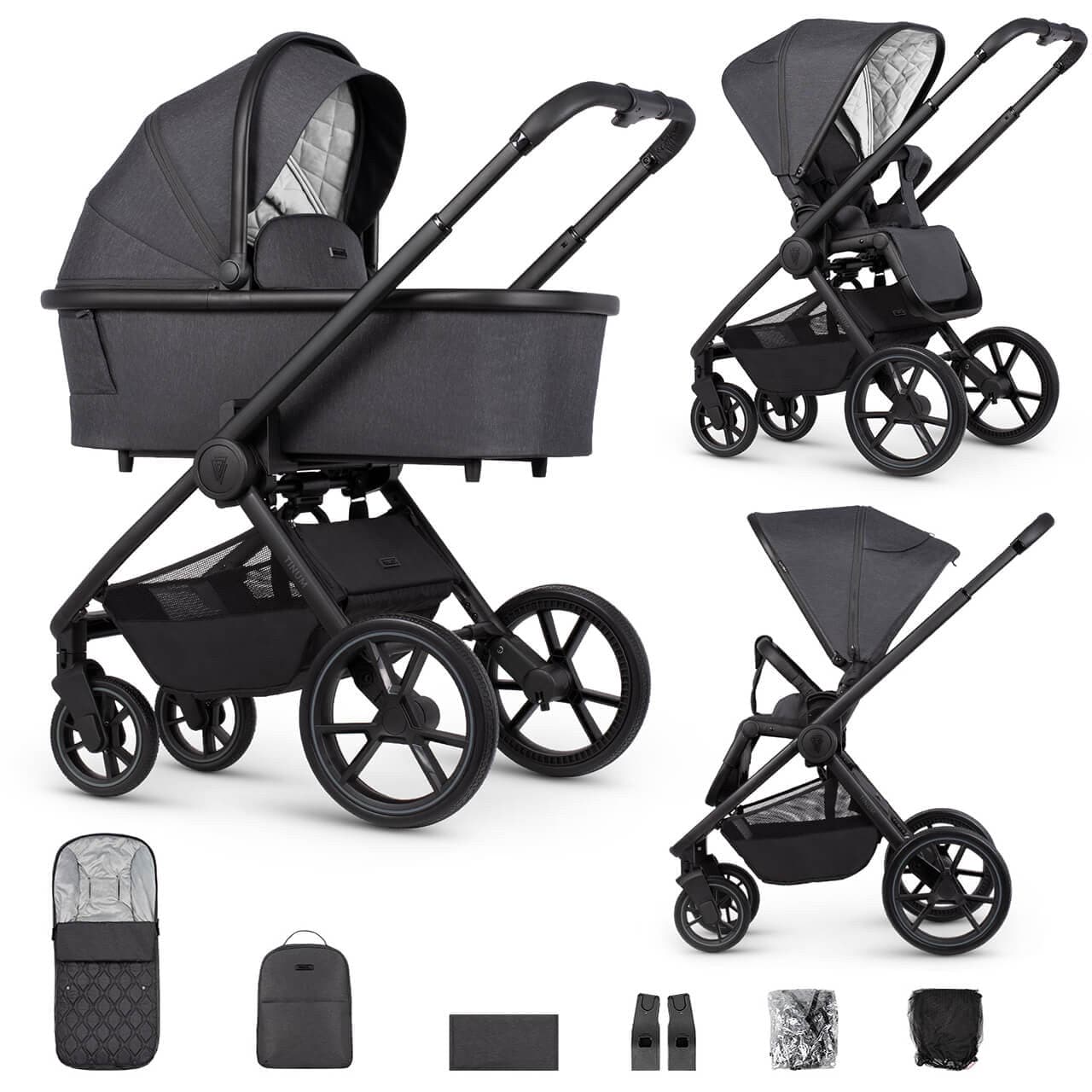 Venicci Tinum Edge 2-in-1 Pram - Charcoal -  | For Your Little One