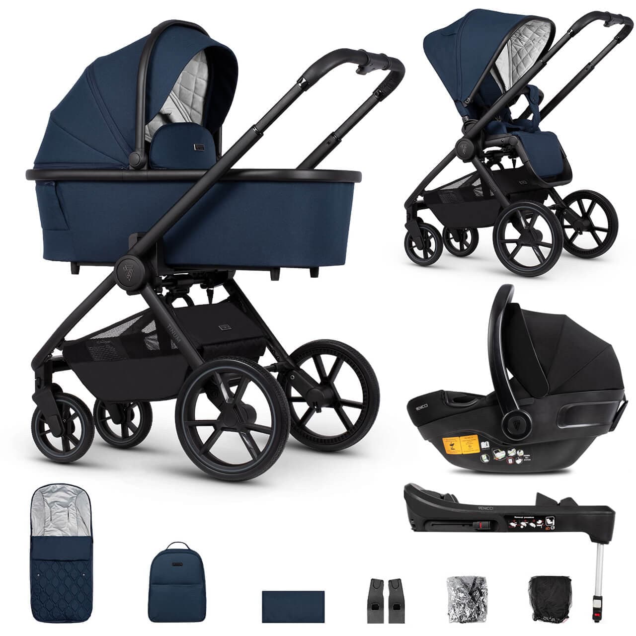Venicci Tinum Edge 3-in-1 + Base Bundle Travel System - Ocean -  | For Your Little One