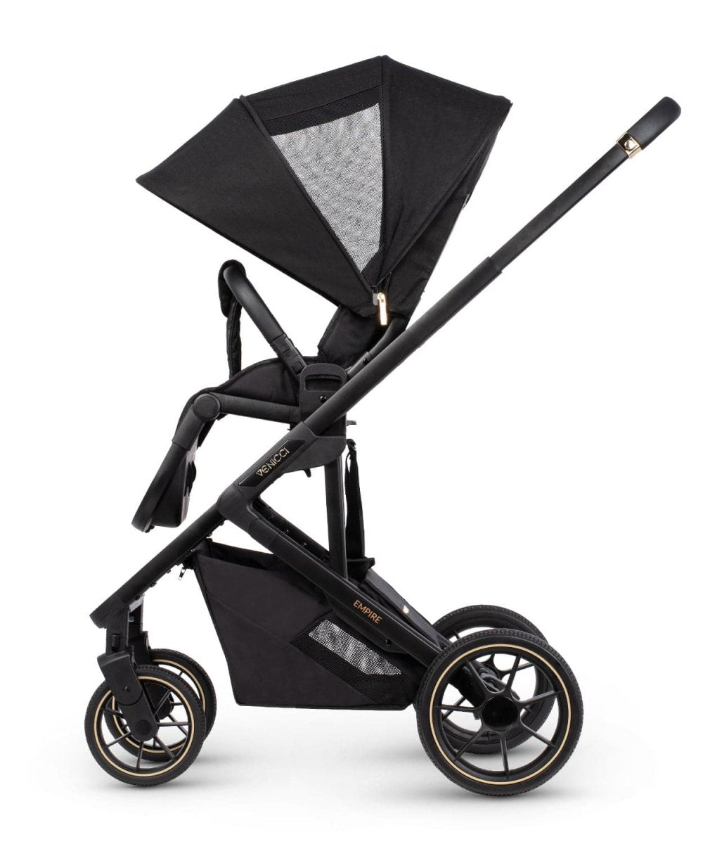 Venicci Empire Travel System 3in1 Plus Base Pushchair Bundle - Ultra Black - For Your Little One