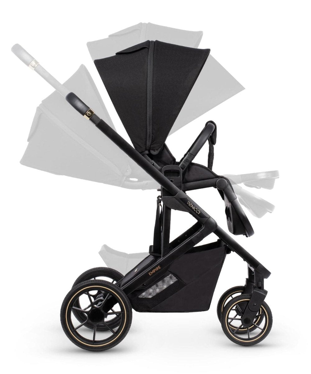 Venicci Empire Travel System 3in1 Plus Base Pushchair Bundle - Ultra Black - For Your Little One