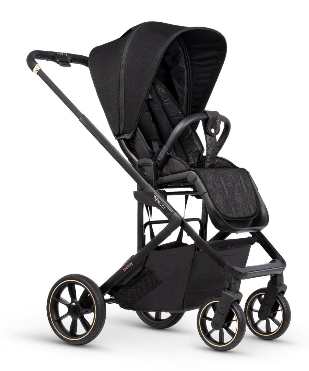 Venicci Empire Travel System 3in1 Plus Base Pushchair Bundle - Ultra Black - For Your Little One