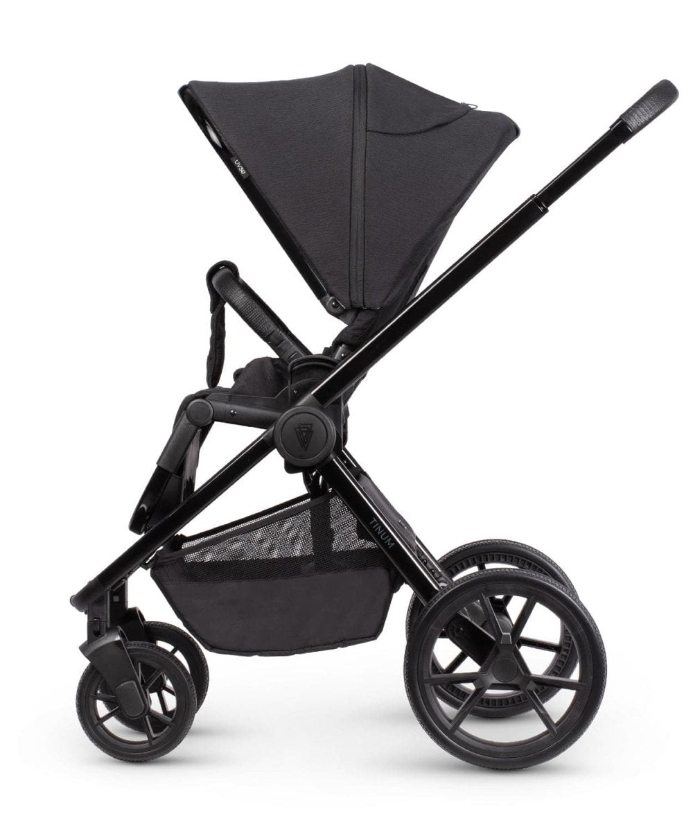 Venicci Tinum Edge 3 In 1 + Base Bundle Travel System - Raven FREE Parasol & Carrycot Elevators - For Your Little One