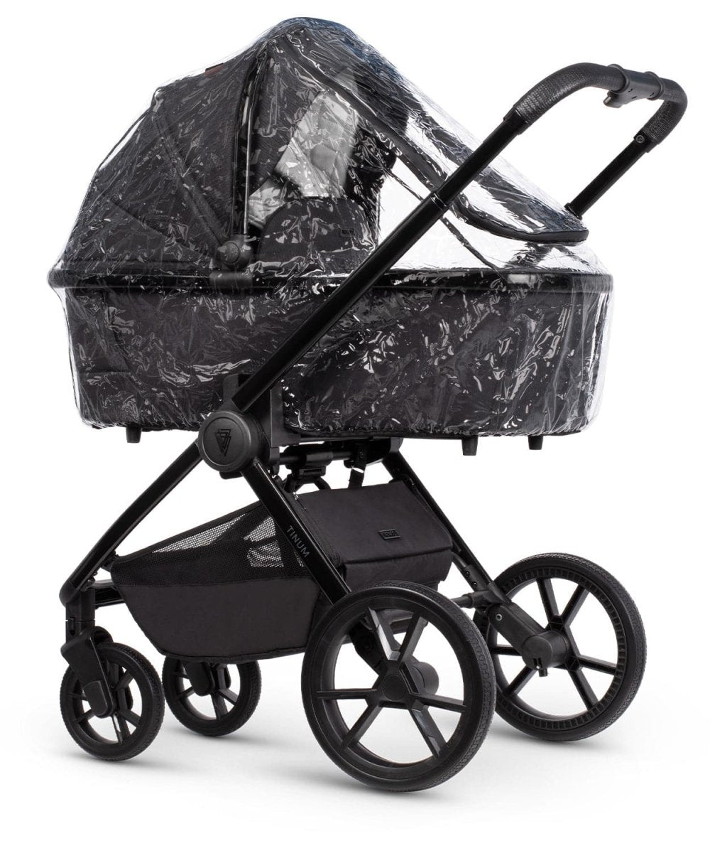 Venicci Tinum Edge 3 In 1 + Base Bundle Travel System - Raven FREE Parasol & Carrycot Elevators - For Your Little One