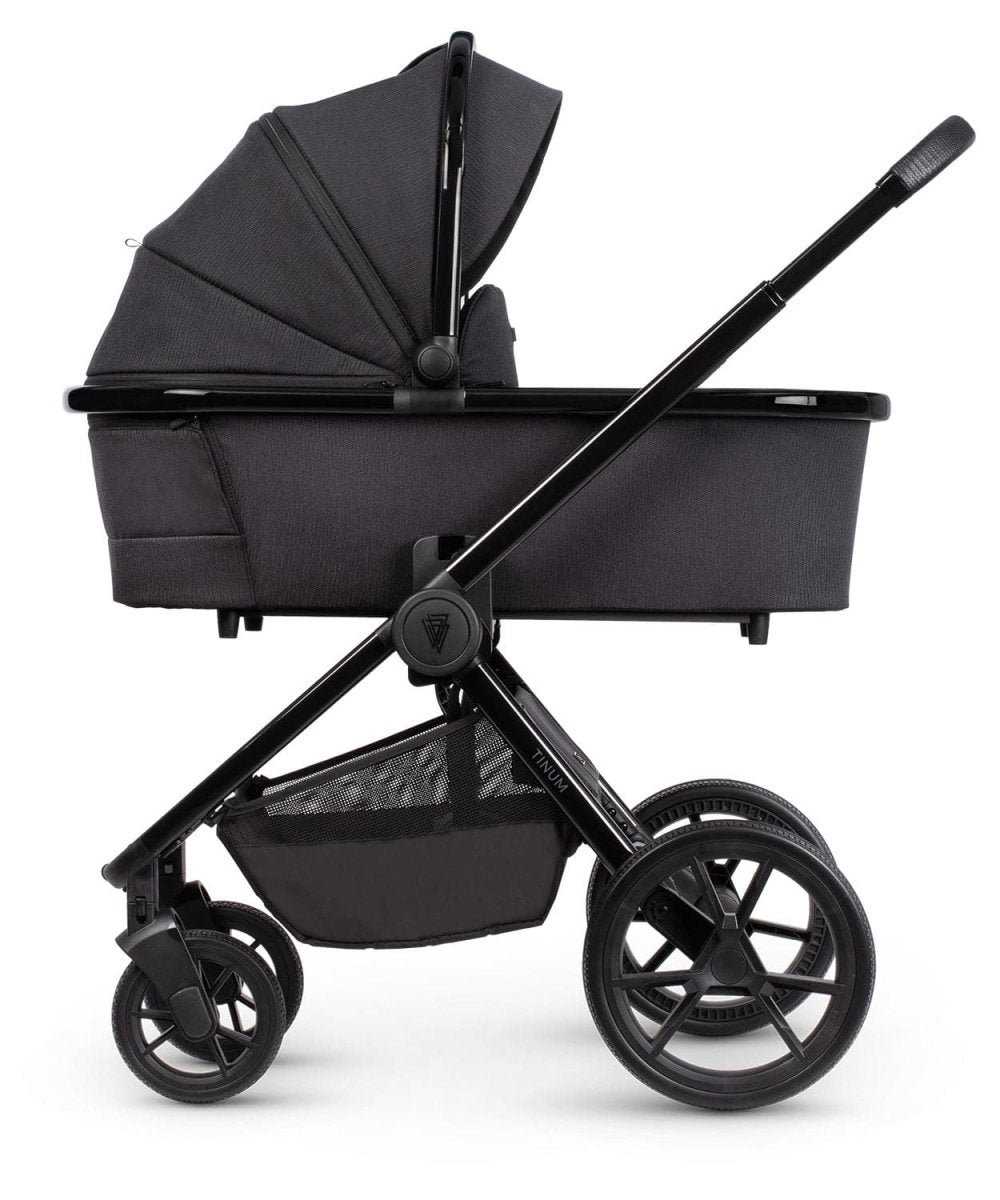 Venicci Tinum Edge 3 In 1 + Base Bundle Travel System - Raven FREE Parasol & Carrycot Elevators - For Your Little One