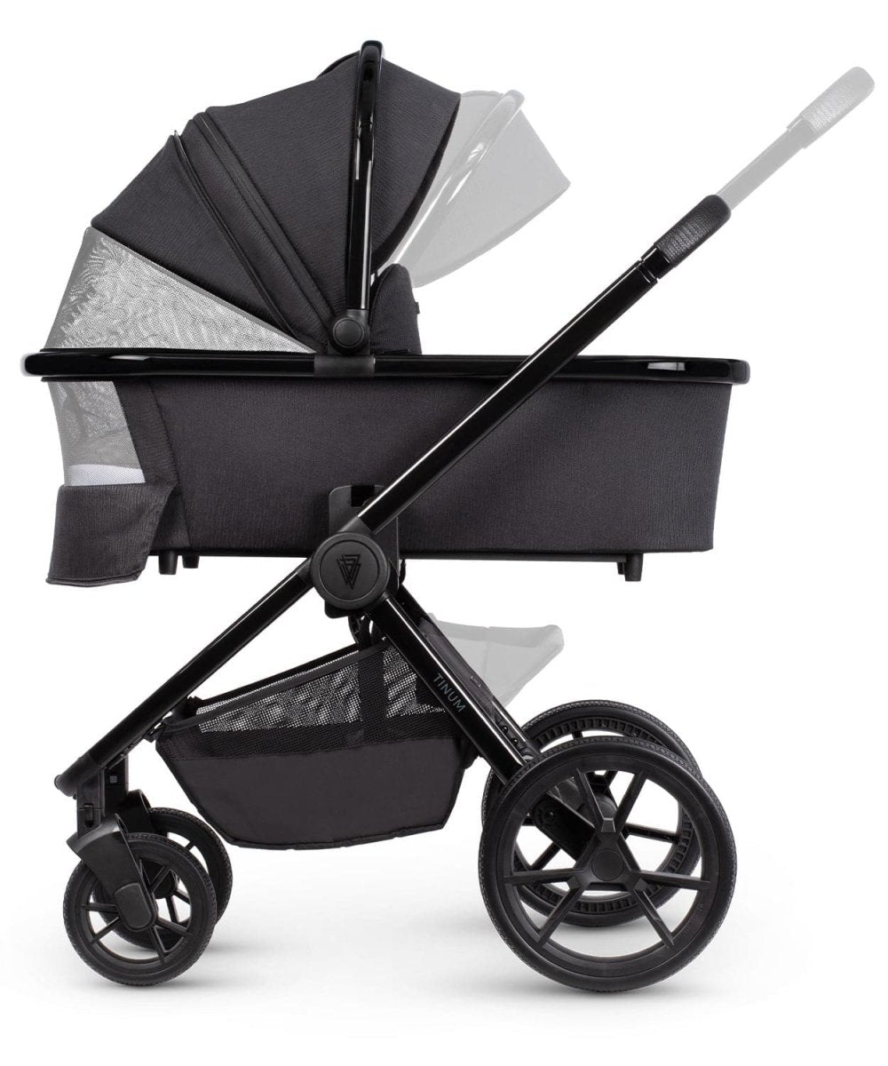 Venicci Tinum Edge 3 In 1 + Base Bundle Travel System - Raven FREE Parasol & Carrycot Elevators - For Your Little One