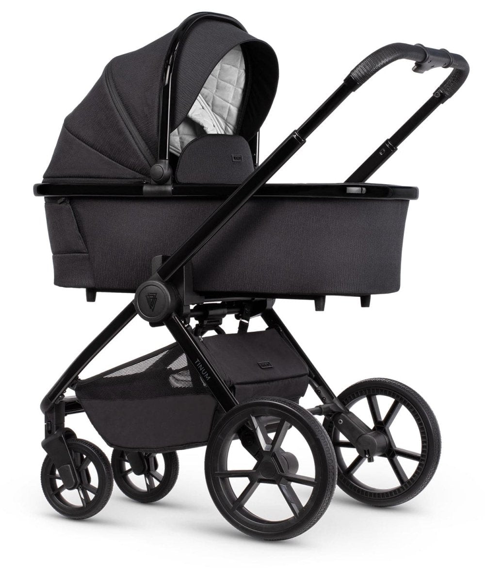 Venicci Tinum Edge 3 In 1 + Base Bundle Travel System - Raven FREE Parasol & Carrycot Elevators - For Your Little One