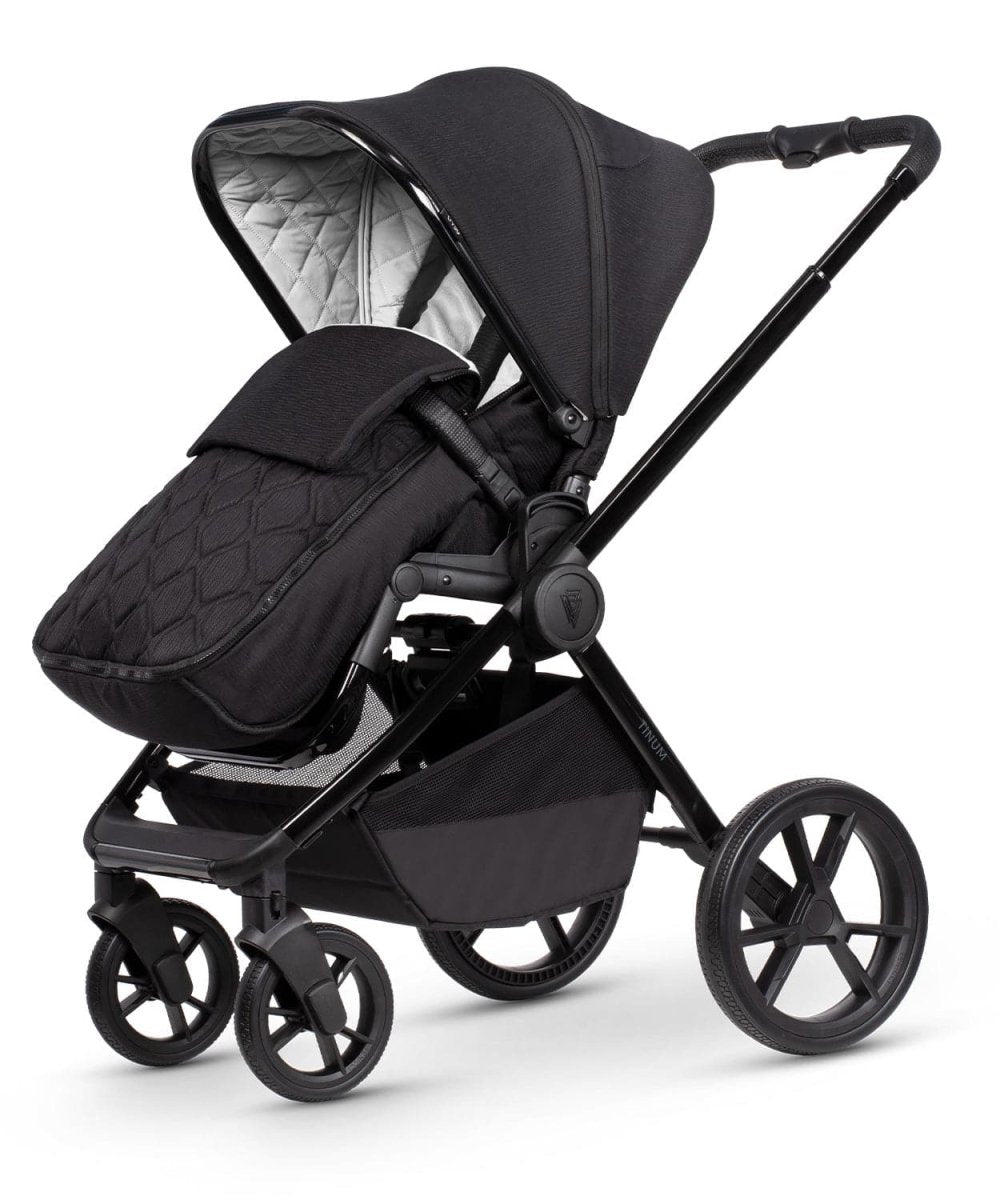 Venicci Tinum Edge 3 In 1 + Base Bundle Travel System - Raven FREE Parasol & Carrycot Elevators - For Your Little One