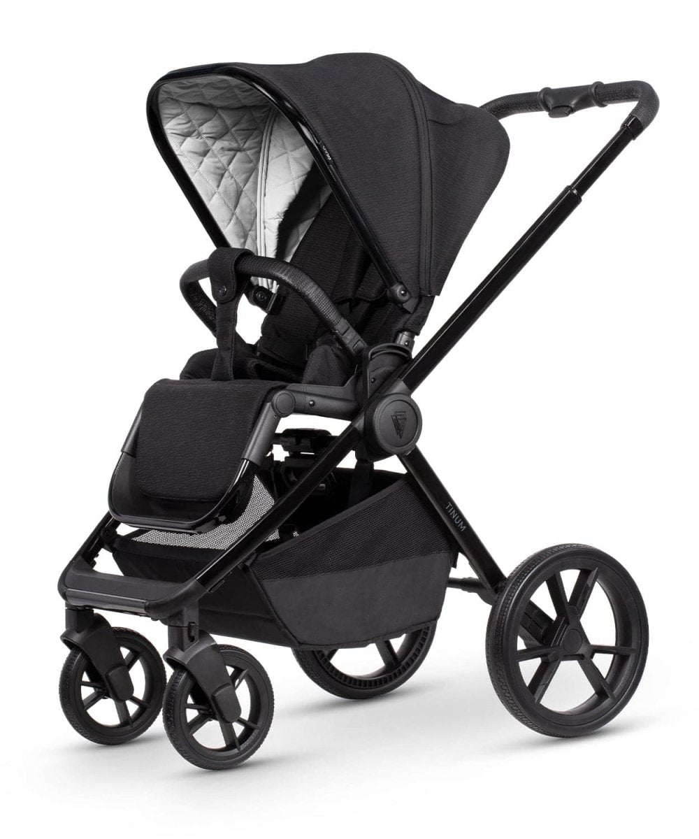 Venicci Tinum Edge 3 In 1 + Base Bundle Travel System - Raven FREE Parasol & Carrycot Elevators - For Your Little One