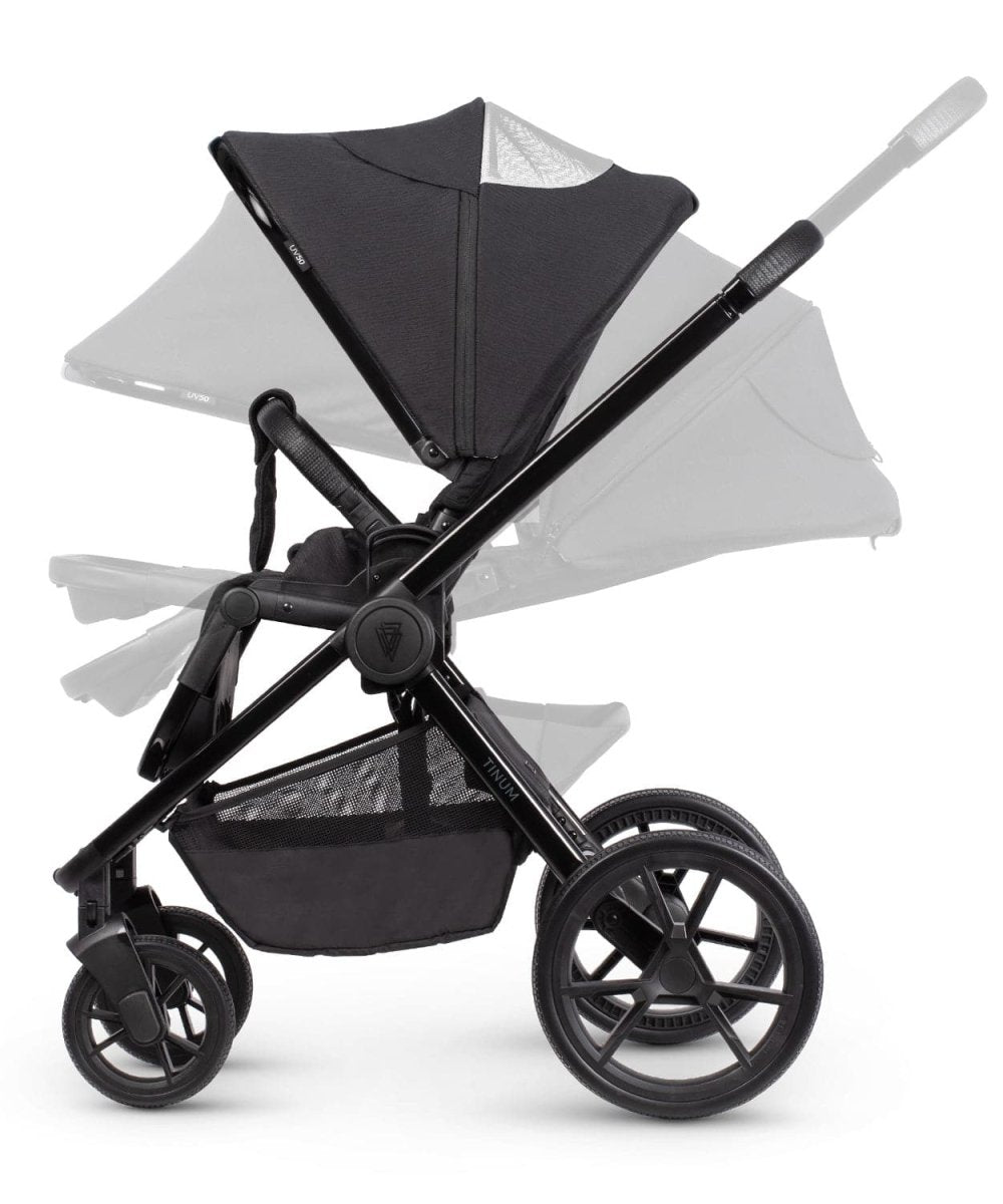 Venicci Tinum Edge 3 In 1 + Base Bundle Travel System - Raven FREE Parasol & Carrycot Elevators - For Your Little One