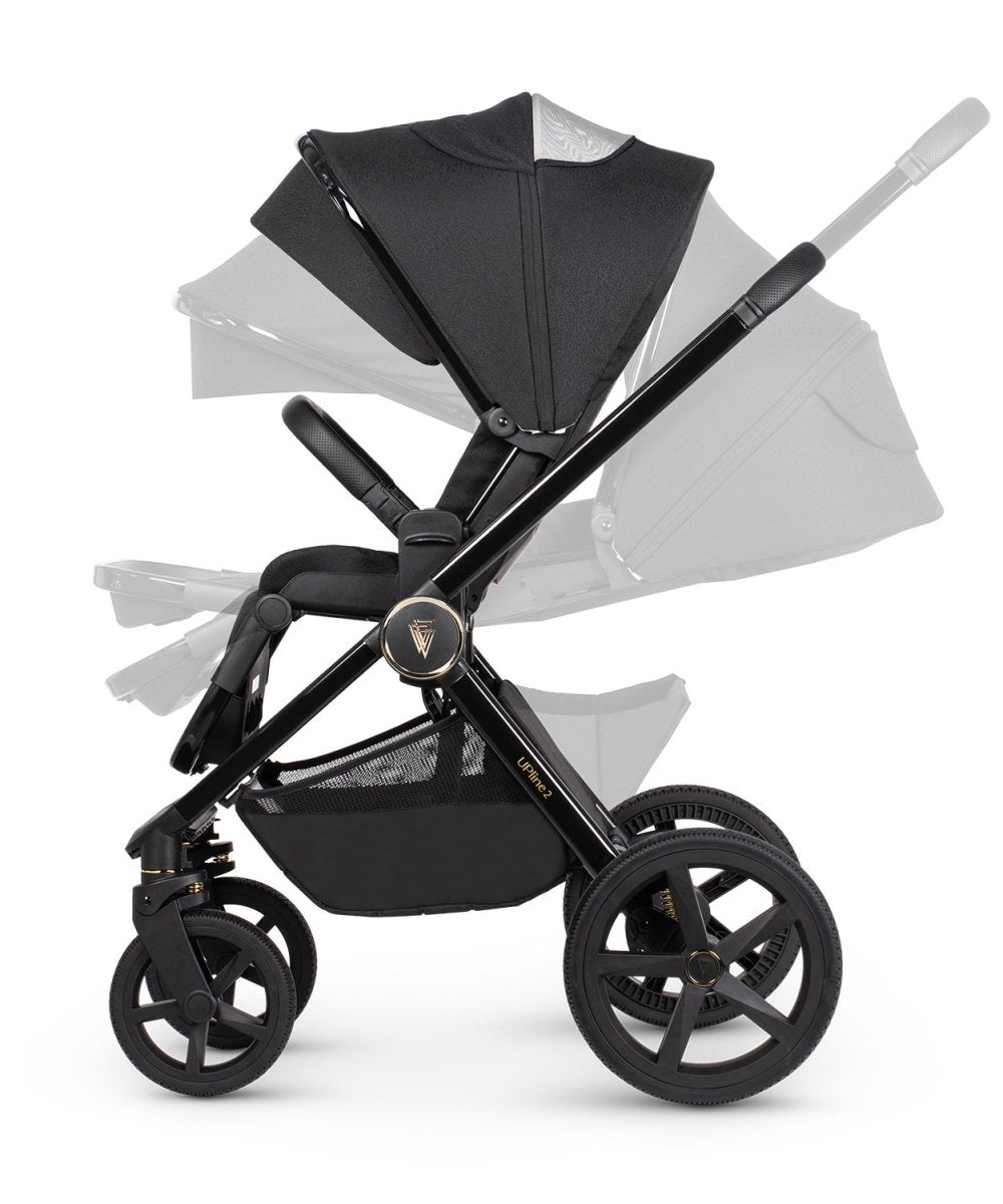 Venicci Upline 2 - 2 In 1 Pram Pushchair - All Black - For Your Little One
