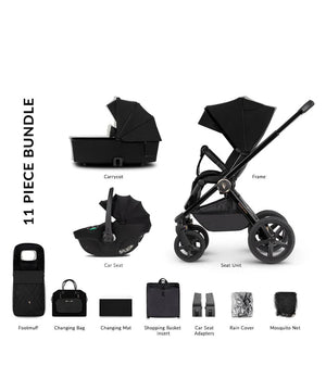 Venicci Upline 2 - 3 In 1 Travel System - All Black - For Your Little One