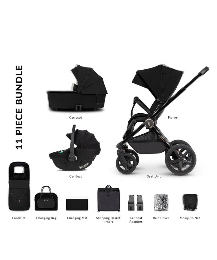 Venicci Upline 2 - 3 In 1 Travel System - All Black - For Your Little One