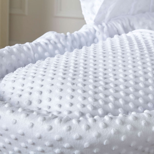 White Dimple Grey Wicker Baby Moses Basket With Stand - For Your Little One