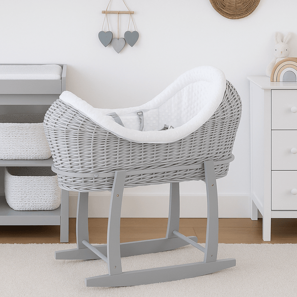 Wicker Deluxe Pod Baby Moses Basket With Stand - For Your Little One