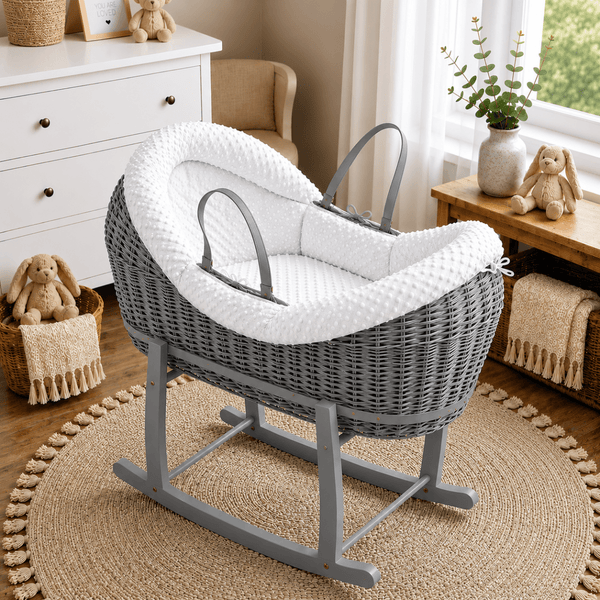 Wicker Deluxe Pod Baby Moses Basket With Stand - For Your Little One