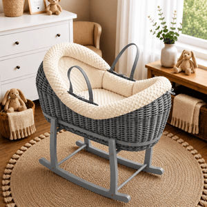 Wicker Deluxe Pod Baby Moses Basket With Stand - For Your Little One