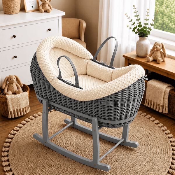 Wicker Deluxe Pod Baby Moses Basket With Stand - For Your Little One