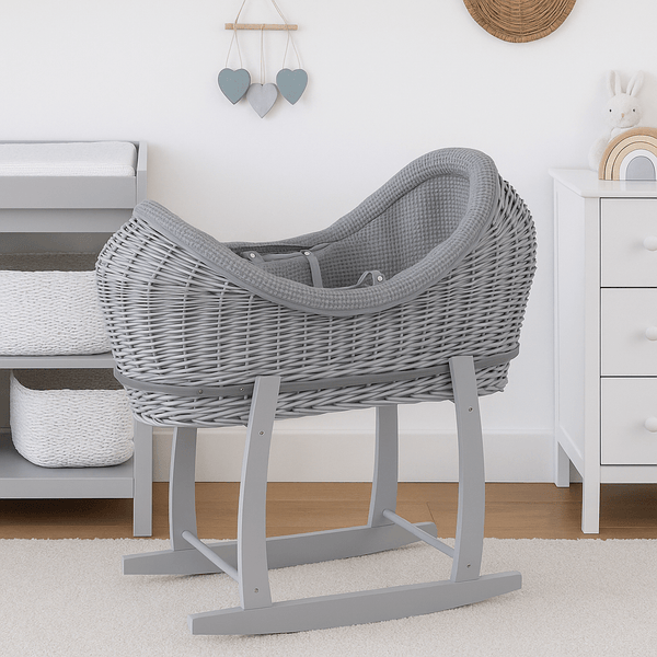 Wicker Deluxe Pod Baby Moses Basket With Stand - For Your Little One