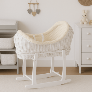 Wicker Deluxe Pod Baby Moses Basket With Stand - For Your Little One