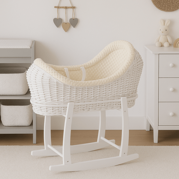 Wicker Deluxe Pod Baby Moses Basket With Stand - For Your Little One
