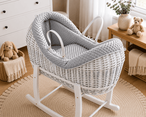 Wicker Deluxe Pod Baby Moses Basket With Stand - For Your Little One