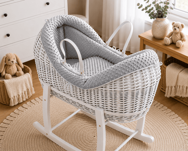 Wicker Deluxe Pod Baby Moses Basket With Stand - For Your Little One