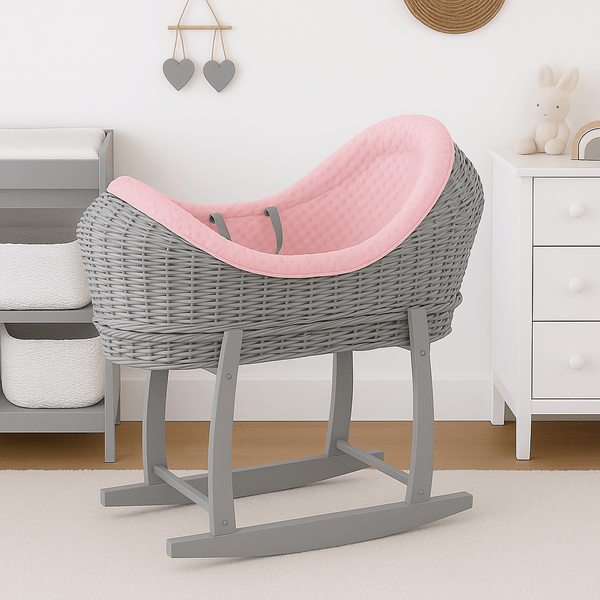 Wicker Deluxe Pod Baby Moses Basket With Stand - For Your Little One