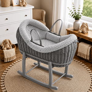 Wicker Deluxe Pod Baby Moses Basket With Stand - For Your Little One