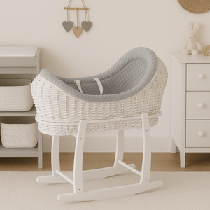 Wicker Deluxe Pod Baby Moses Basket With Stand - For Your Little One